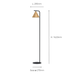 Eglo Narices Floor Lamp - Black & Brushed Brass -Cheap Deco Casa Store 14302958 1085038223666880