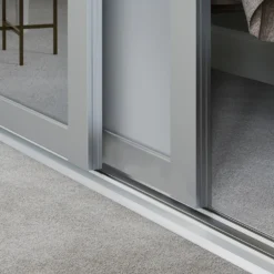 Shaker 3 Door Sliding Wardrobe Kit Dove Grey Panel / Mirror With Dove Grey Frame (W)2136 X (H)2260mm 8 Shaker 3 Door Sliding Wardrobe Kit Dove Grey Panel / Mirror With Dove Grey Frame (W)2136 X (H)2260mm -Cheap Deco Casa Store 14817121 2195059988368419