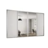Shaker 4 Door Sliding Wardrobe Kit Dove Grey Panel / Mirror With Dove Grey Frame (W)2898 X (H)2260mm